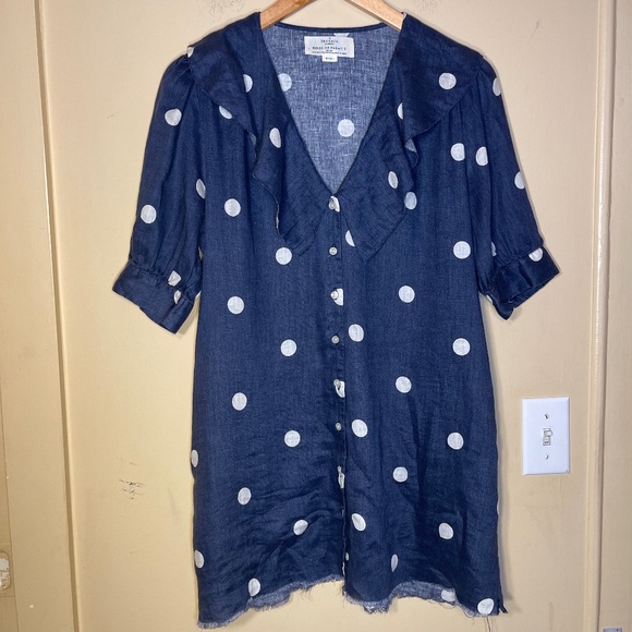 Navy Polka Dot Women's Top - Picture 1 of 9